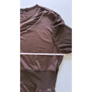SheIn Womens Brown Mesh Bodysuit XL Sheer Long Sleeve Geometric Panels Fitted thumbnail 7