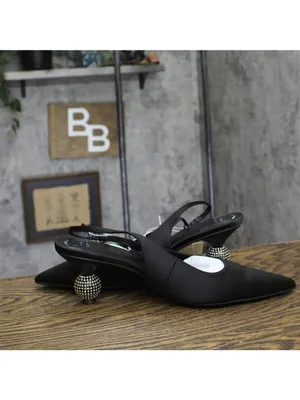 A New Day Womens Simone Rhinestone Ball Heels Satin Disco 94660901 Black 11M thumbnail 6