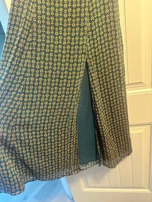 Vernacular Green Floral Midi Dress with Puff Sleeves thumbnail 8