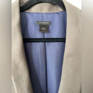 Ann Taylor sage green one button wool‎ blazer jacket size 14 preppy career thumbnail 2