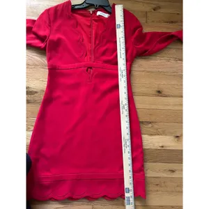 ALC Red Scallop Eva V-Neck Mini Dress Size 4 Designer Special Occasion Sexy thumbnail 8