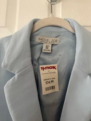 Rachel Zoe Pale Blue Single-Button Tailored Blazer thumbnail 3