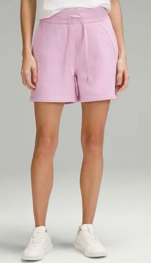 Lululemon NWT Scuba High Rise 5” Shorts with Pockets in Vitapink Size 12 thumbnail 1