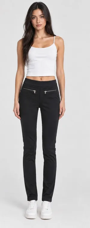 Generation Love Skinny Pants Pull On Travel Black Ankle Zipper Size XS thumbnail 1