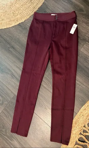 Maeve Tailored Ponte Pants in Burgundy NWT size 2 thumbnail 1