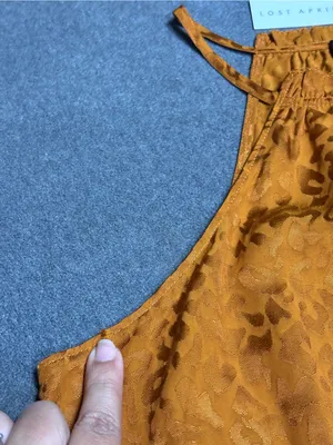 🆕Lost April Womens Halter Neck Jackquard Leopard Print Tank Top - Rust Size M thumbnail 9