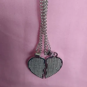 Pendant Gift Black Silver Big/Little Sis Charm Chain Necklace 10"in. thumbnail 3