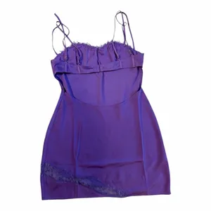 ✨Meshki Joslyn Satin Lace Slip Mini Purple Sz XL Dress✨ thumbnail 8