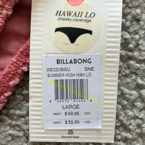 NWT Billabong Summer High Tank Bikini Set Pink Textured Medium Summer Beachy thumbnail 10