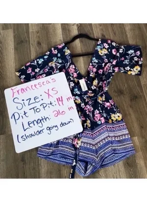 Floral Francesca's Romper Blue thumbnail 7