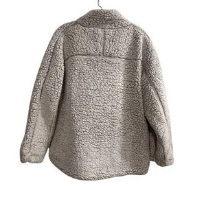 Elodie Women's Gray Sherpa Fleece 1/4 Zip Pullover‎ Jacket L thumbnail 10