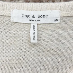 rag & bone Striped Long Sleeve Top Womens LG Beige White Bell Sleeve Jersey‎ thumbnail 6