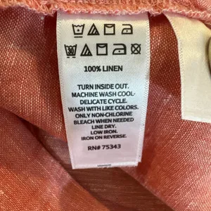 Tahari Top 1X Plus Pink Linen Tunic Side Button 3/4 Sleeve Popover Shirt Coastal thumbnail 8