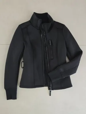 Zara Black Bomber Jacket with High Collar Size XS. thumbnail 2