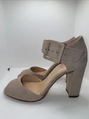 Vince Camuto Shelbin 3 Nubuck Heeled Sandals Women’s 6 Beige Tan thumbnail 4