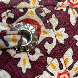 VERA BRADLEY Small Handbag Purse Brown/Beige/Red Print Quilted Cotton thumbnail 7