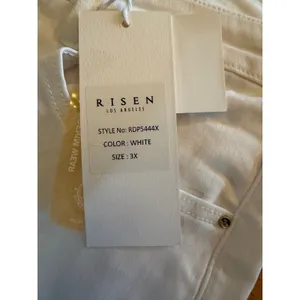 Risen Jeans Womens Plus Size 3XL White Wide-Leg Trouser Jeans High Rise thumbnail 4