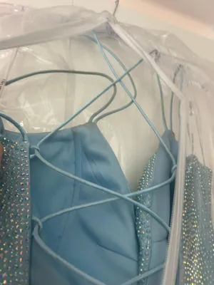 Sherri Hill 54228 Prom Dress light blue corset back rhinestone thumbnail 10