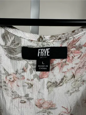 60. Frye Floral Print Maxi Dress in White, Peach & Olive thumbnail 2