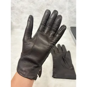 Vintage Dark Brown Leather Gloves Knit Lined Small Medium Winter Classic Brown thumbnail 7
