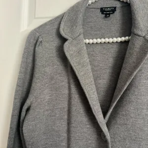 Talbots Sweater Blazer in Merino Wool XP Plus Petite Grey thumbnail 4