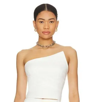 Superdown Quincy Strapless Top in White XS thumbnail 1
