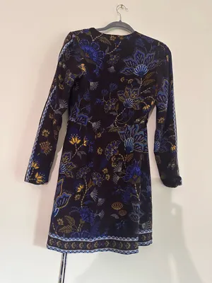 FARM Rio Brown Garden Floral Wrap Mini Dress Size S thumbnail 13