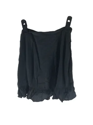 Express Womens Black Mini Faux Wrap Skirt Ruffle Hem Tie Waist Size 00 thumbnail 2