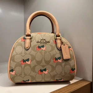 coach Sydney Satchel In Signature Canvas With Strawberry Print CB596 NWT thumbnail 1