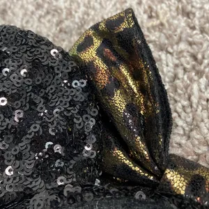 DISNEY black leopard bow Minnie ears headband thumbnail 3