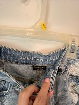 American Eagle Outfitters Light Blue Distressed Denim Shorts thumbnail 3