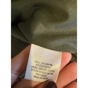 MI AMI Olive Green Ruffle V Neck Open Back Tie Mini‎ Dress Women's Size S thumbnail 4
