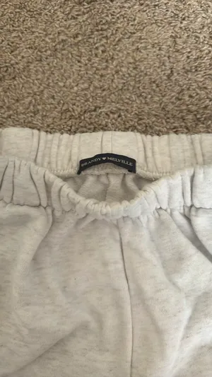 Light Grey Brandy Melville Sweatpants cuffed thumbnail 2