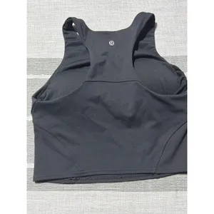 Lululemon Black High Neck Yoga Athletic Crop Top Tank Size 8 thumbnail 4