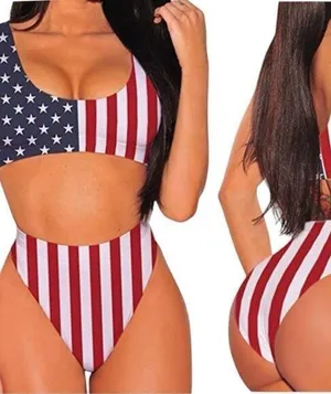 No brand awesome patriotic flag inspired 2piece bikini! New thumbnail 2