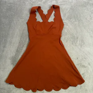 WISKII Crossback Tennis Mini Dress Scalloped Active Womens XS S Laser Cut thumbnail 7