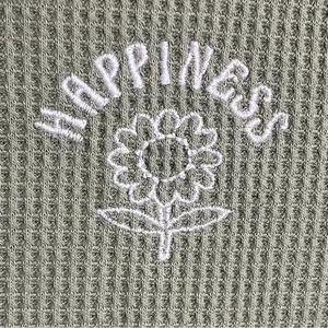 Women's Juniors American Eagle Long‎ Sleeve Henley Size Medium Green Hippie Boho thumbnail 2