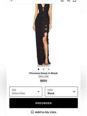 Sau Lee Florence Dress in Black Size 4 SAULEE $650 thumbnail 4