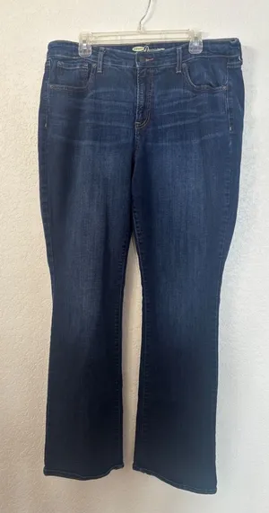 Old Navy The Dreamer Jeans 14 Tall Dark Wash Bootcut Denim Stretch thumbnail 1