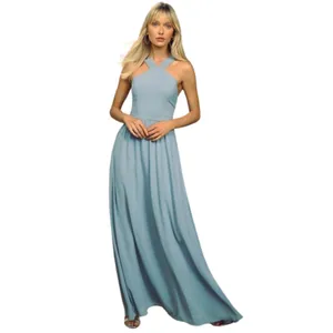 NWT Womens Size XS Lulu's Dusty Blue Air of Romance Sleeveless Maxi Dress thumbnail 3