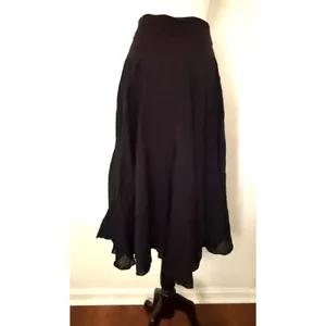 Baba Crinkle Assymetrical Convertible Foldover Skirt Tube Dress Witchy Boho Sz L thumbnail 3