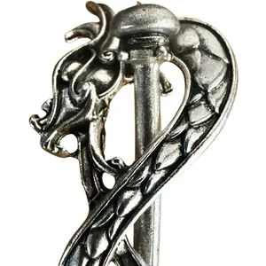 Celtic Dragon Silver-Tone Hair Pin thumbnail 5