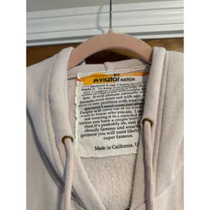 Aviator Nation Unisex 5 Stripe Relaxed Zip Hoodie Vintage White XL thumbnail 3