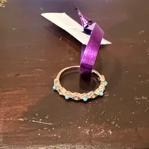 Source Unknown Elegant Gold Toned and Turquoise Women's Ring thumbnail 3