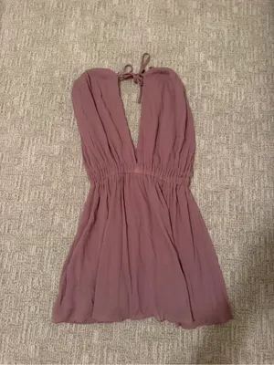 REVOLVE Anna Nata Blush Pink Plunge V-Neck Mini Dress thumbnail 4