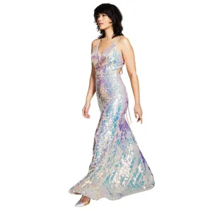 Say Yes To The Prom Back Iridescent Sequin Prom Dress Gown Pink / Multi 7 / 8 thumbnail 10