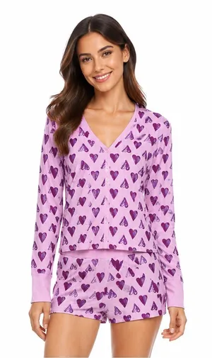 Victoria's Secret Pink Thermal Shorts Pajama Set size Medium thumbnail 1