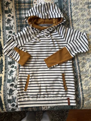Stripped hooded shirt Multiple thumbnail 1