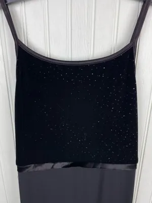 Vintage Y2K Byer Too Sparkly Black Velvet Top Maxi Slip Dress Small Whimsigoth thumbnail 9