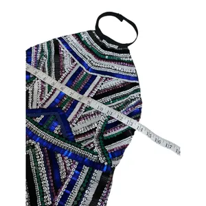 NBD x Naven Twins Womens Small Sequin Beaded Halter‎ Open Back Mini Dress Black thumbnail 10